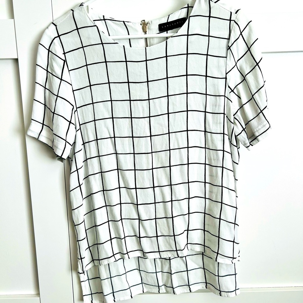 Sanctuary Black & White Top Size Small